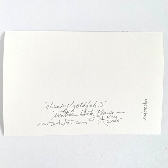 Chunky Goldfish 3 Original Watercolor Wall Art Painting 8x10in Matted FrameReady - Picture 8 of 8